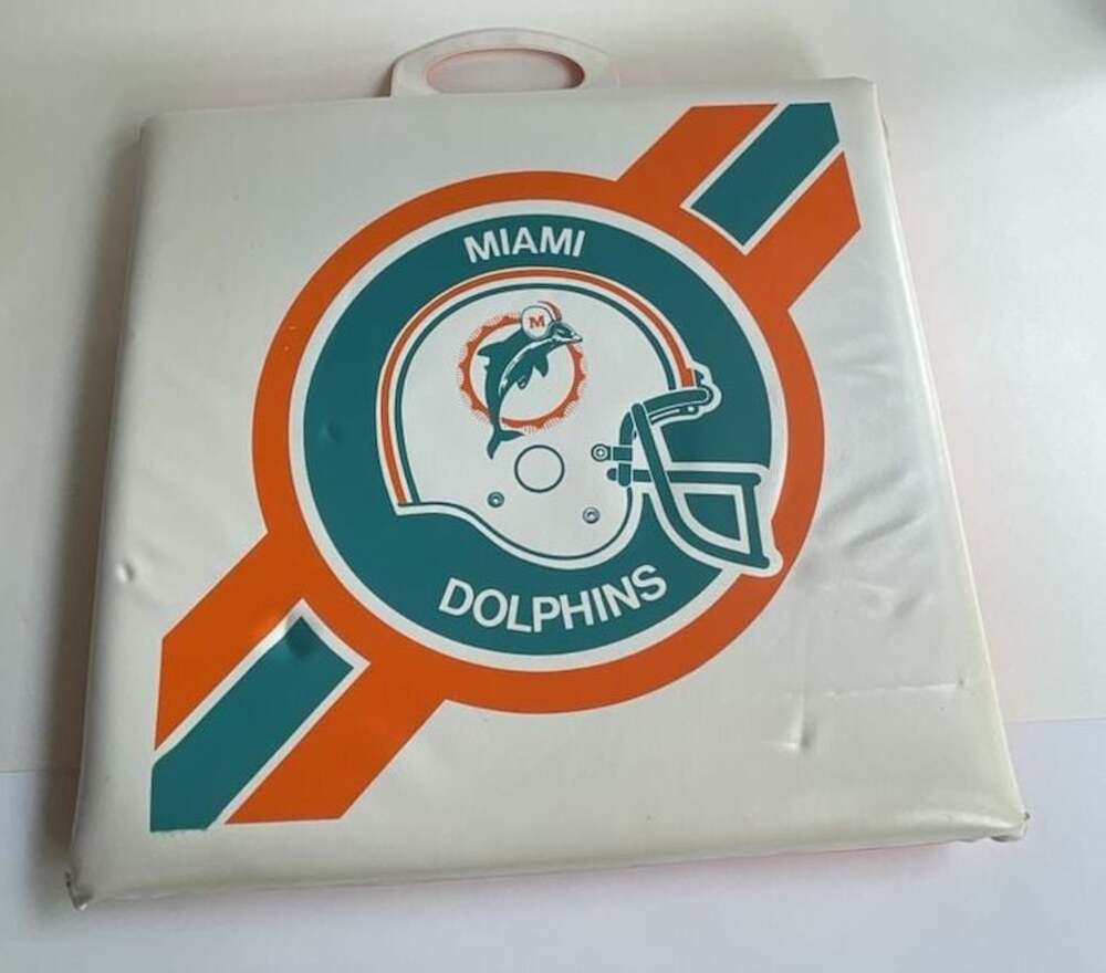 Vintage Miami Dolphins NFL Stadium Bleacher Seat Cushion with Handle